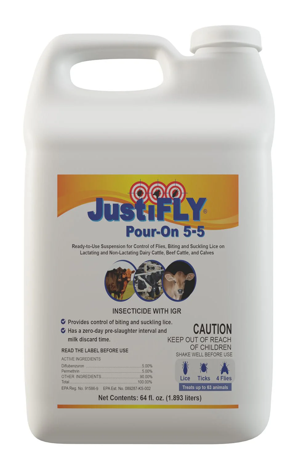 JustiFly Pour-On 5/5, 0.5 gallon - Buy Pet Shop