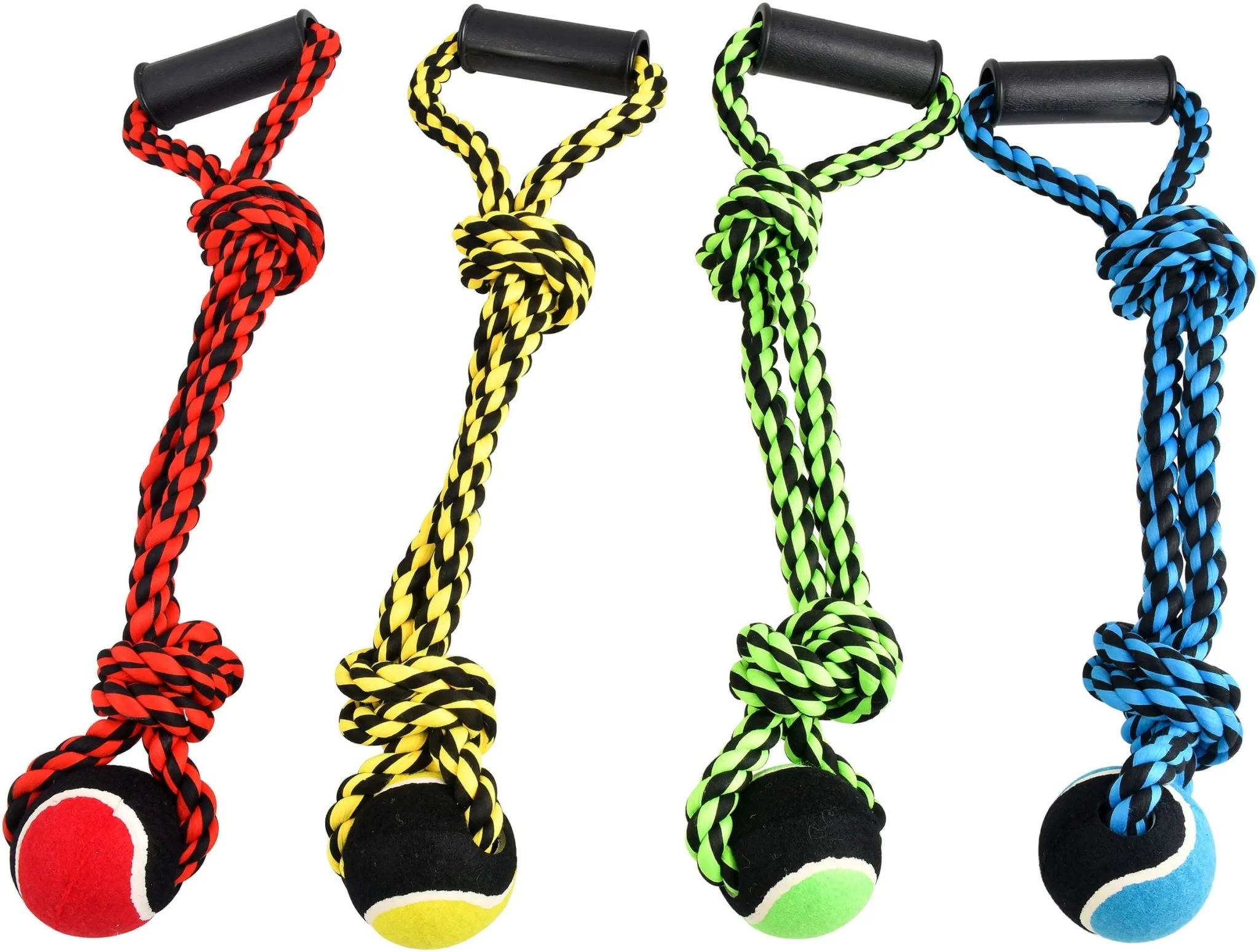 Nuts For Knots 2 Knot Rope Tug with Handle and Tennis Ball, 20