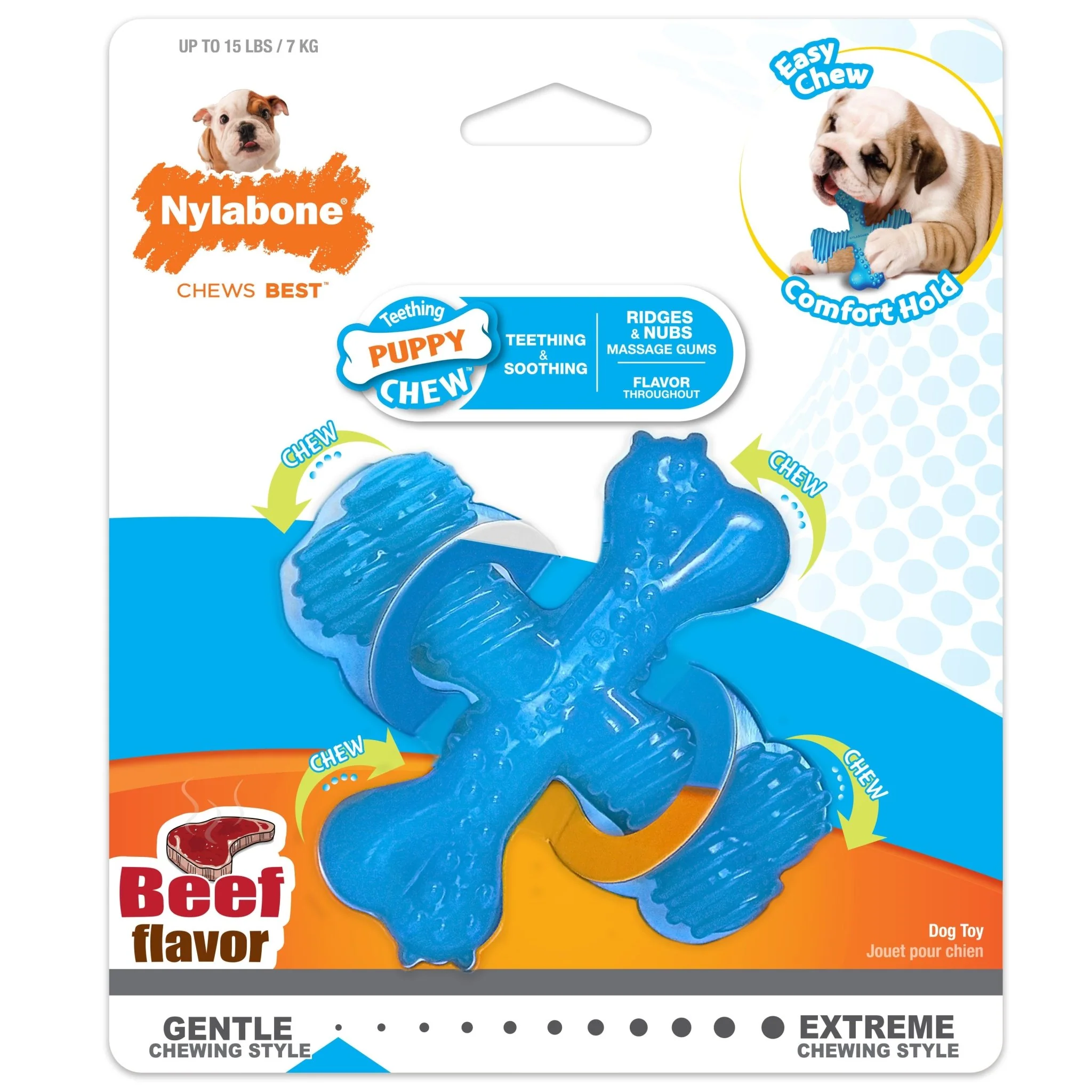 Puppy Chew X Bone Chew Toy, Beef, Small/Regular, Up to 25 Ibs. - Buy Pet Shop