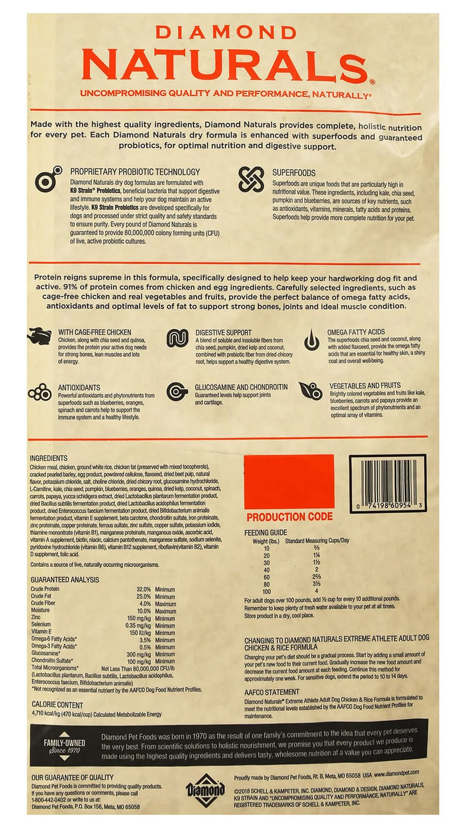 Diamond Naturals Extreme Athlete Adult Dog Food, Chicken & Rice Formula - Buy Pet Shop