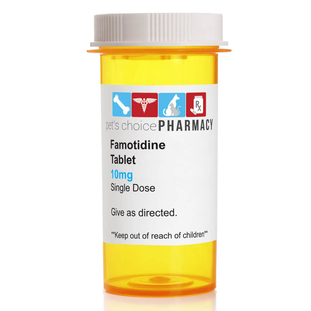 Rx Famotidine (Generic) Tablets for Dogs & Cats, 10 mg x 70 ct - Buy Pet Shop
