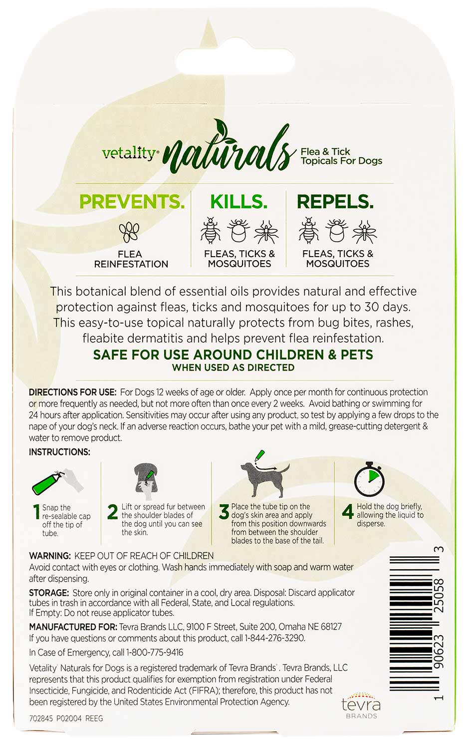 Vetality Naturals Flea & Tick Topicals for Dogs, 3-pk - Buy Pet Shop