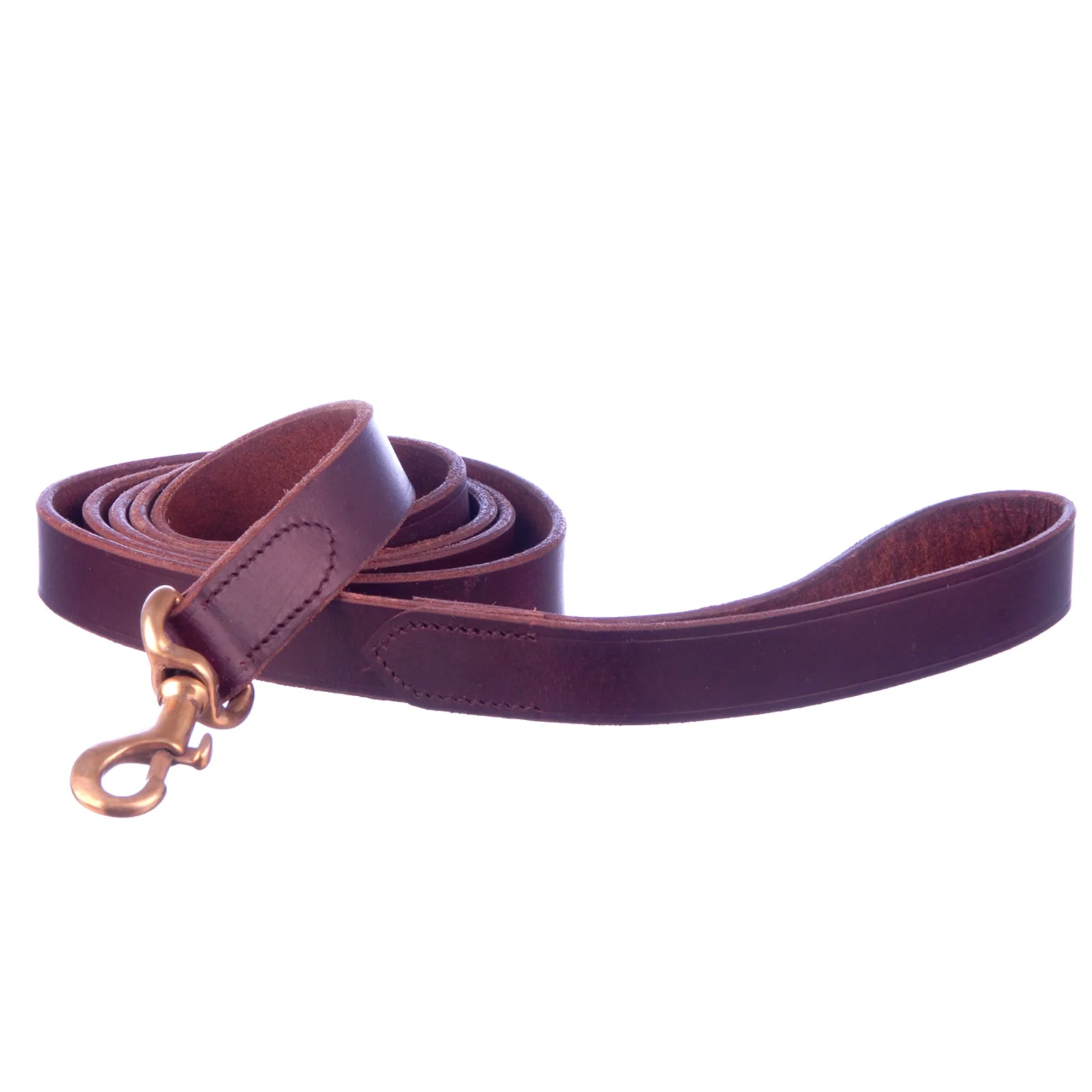 Flat Leather Dog Leash with Hand Strap Handle, 6'L - Buy Pet Shop