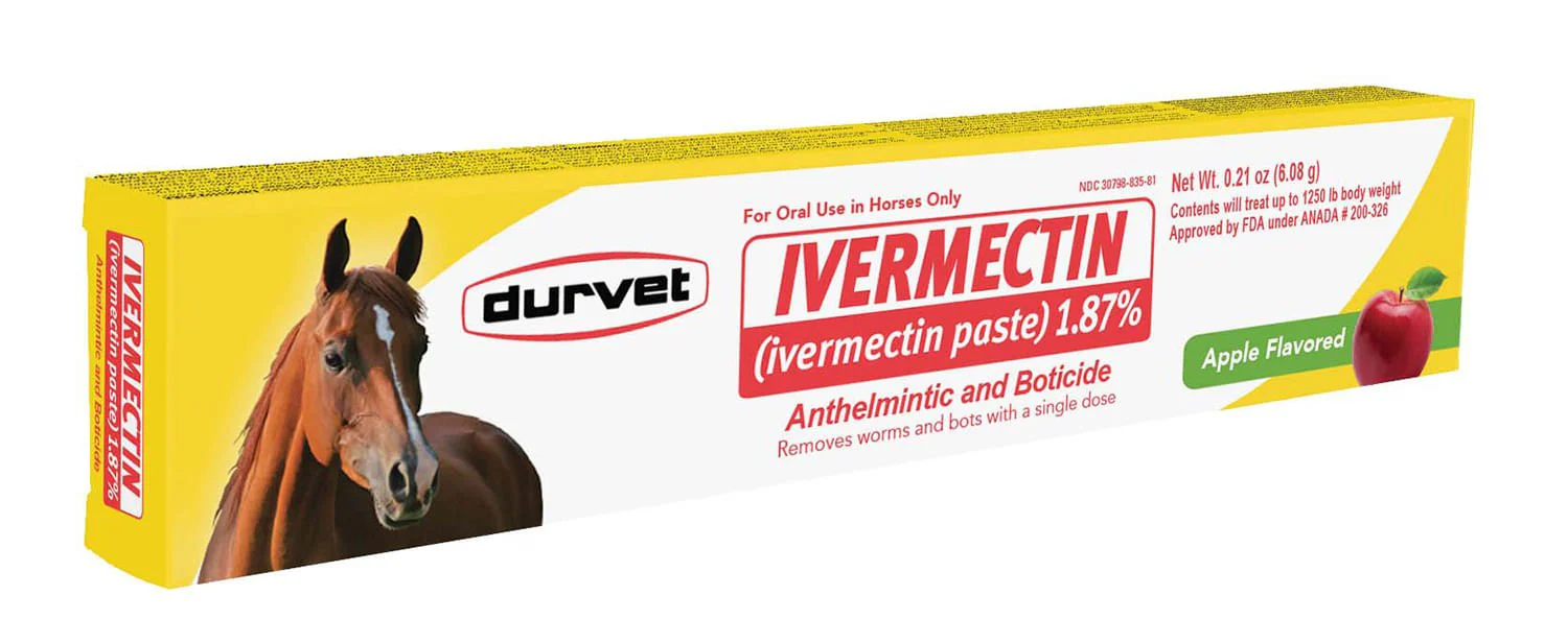 Durvet Ivermectin Horse Dewormer Paste 1.87%, Apple Flavor, 6.08 gm - Buy Pet Shop