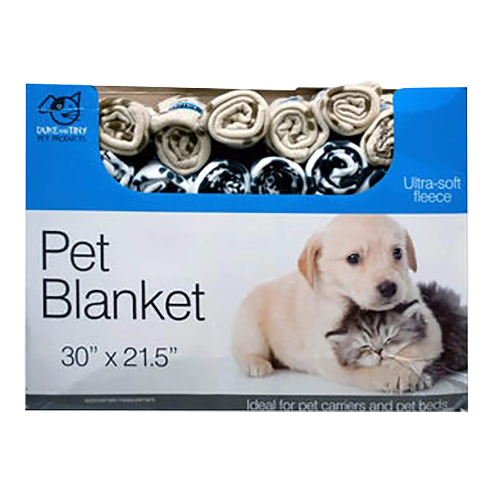 Fleece Paw Print Pet Blanket, 30