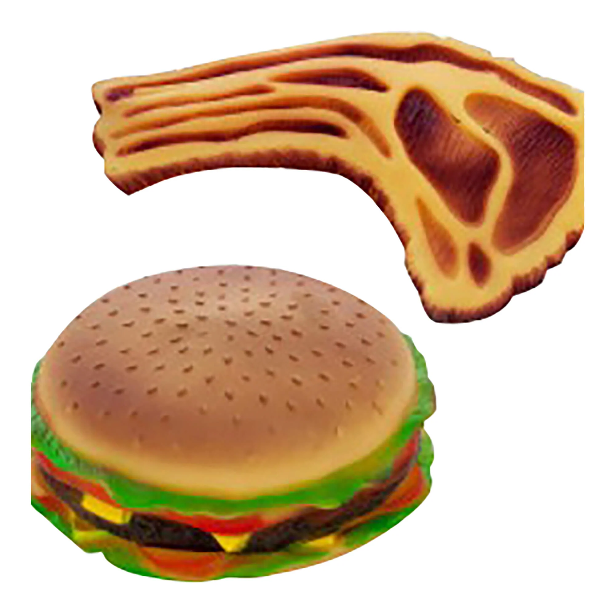 Squeaky Hamburgers & Steaks Dog Toy, Assorted - Buy Pet Shop