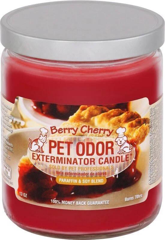 Pet Odor Exterminator Candle, Berry Cherry, 13 oz - Buy Pet Shop