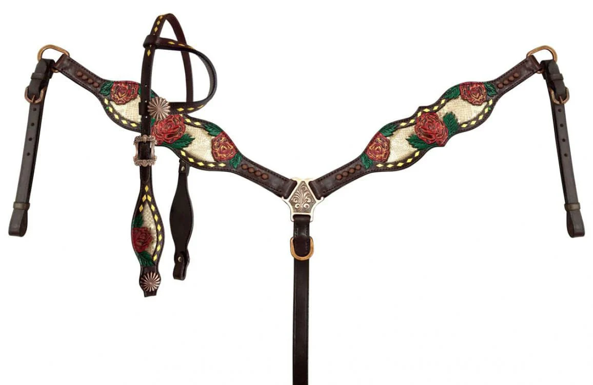 Showman Hand Painted Rose Tack Set - Buy Pet Shop