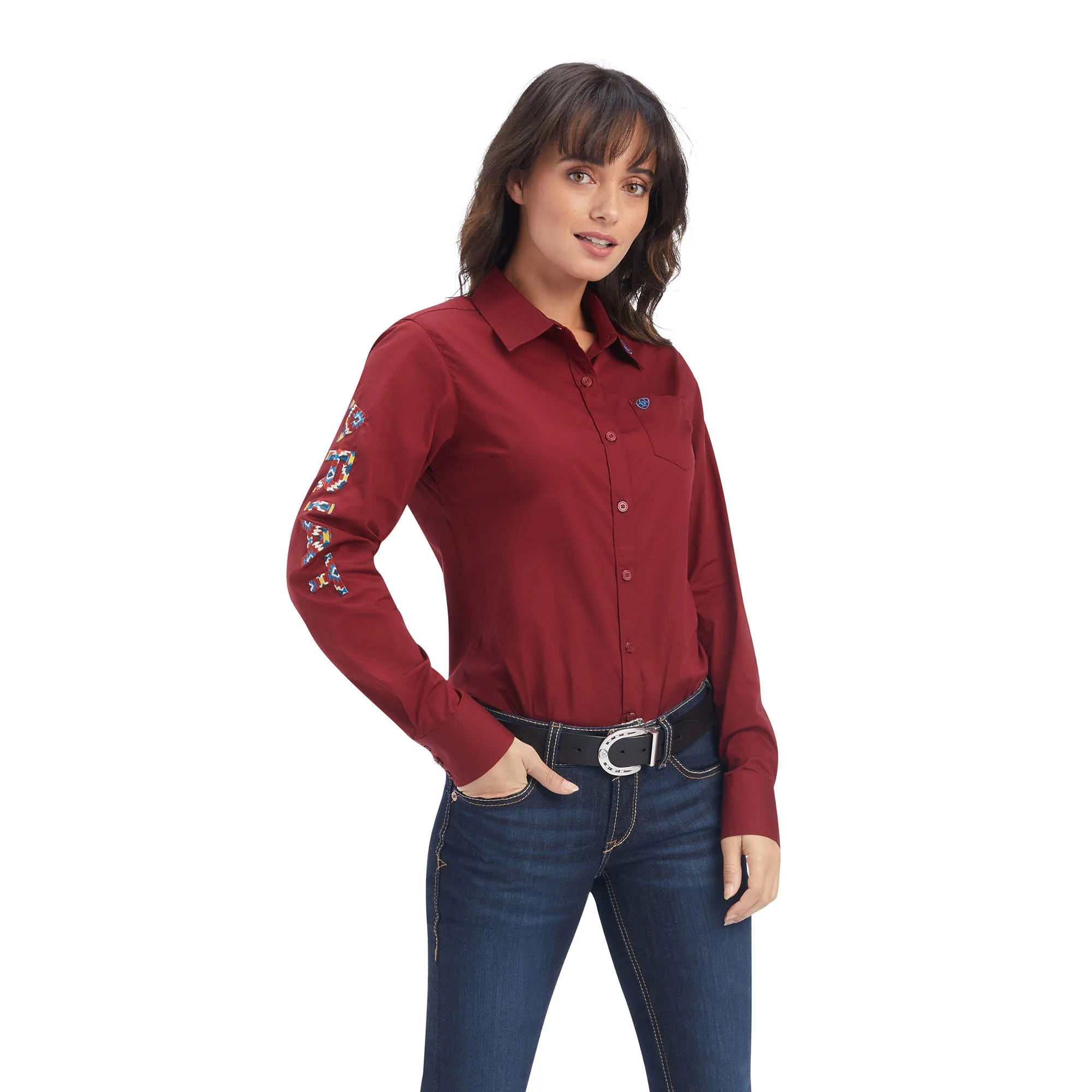 Ariat Team Kirby Stretch Shirt, Rouge Red - Buy Pet Shop