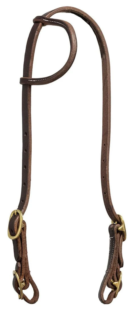 Poplar Head Saddlery Oiled Harness Leather One Ear Headstall with Easy-Change Buckle Ends - Buy Pet Shop
