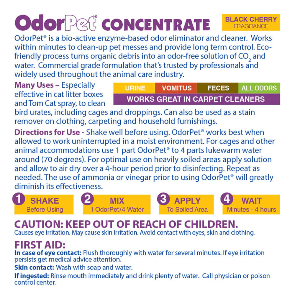 OdorPet Stain and Odor Remover Concentrate, ? Gallon - Buy Pet Shop