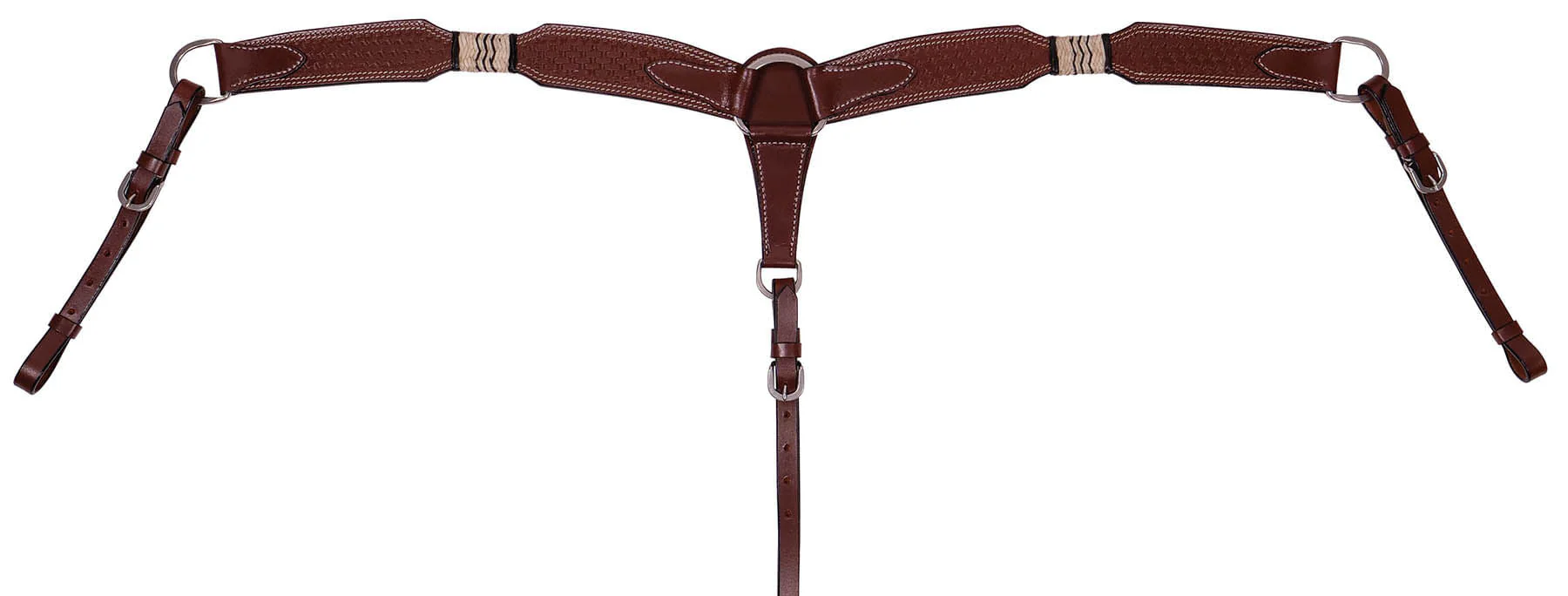 Buffalo Leather Rawhide & Basketweave Contoured Breast Collar - Buy Pet Shop