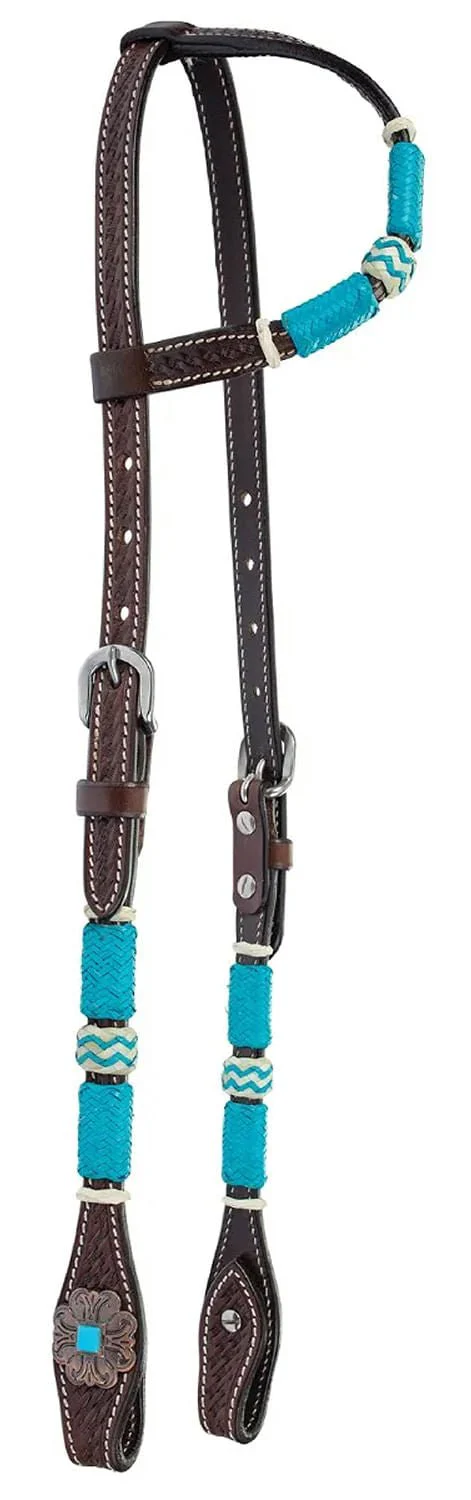Circle Y Turquoise Round Up One Ear Headstall, Full - Buy Pet Shop