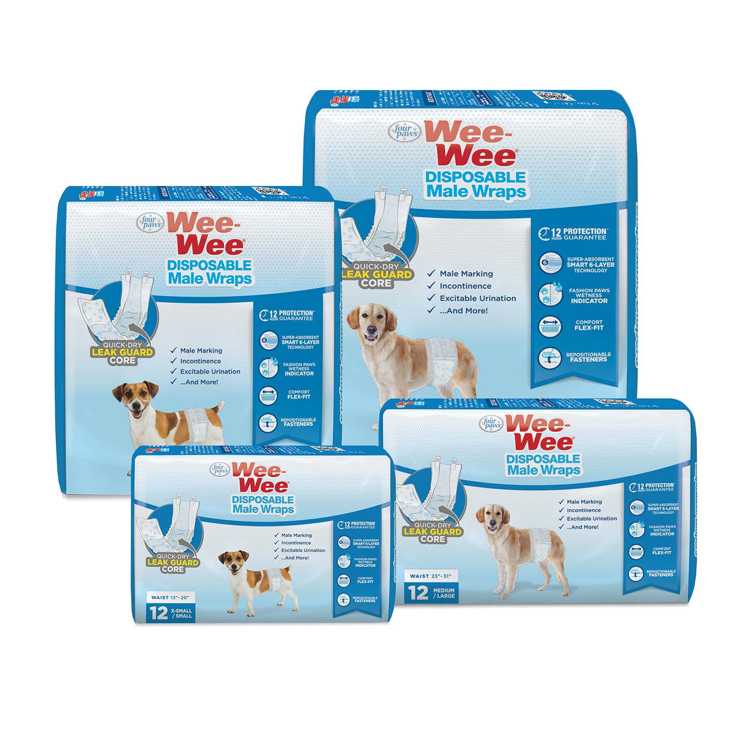 Wee-Wee Disposable Male Dog Wraps - Buy Pet Shop