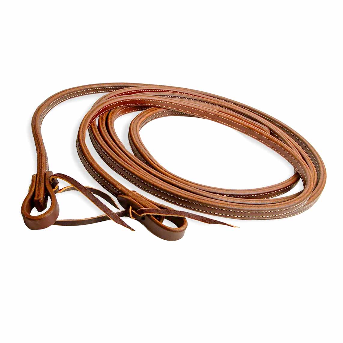 Poplar Head Saddlery Oiled Doubled & Stitched Harness Leather Split Reins, 5/8