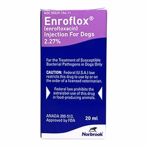 Rx Enroflox Injection for Dogs (enrofloxacin), 22.7mg x 20 ml Vial - Buy Pet Shop