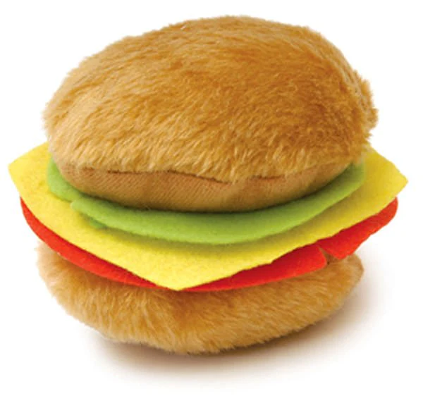 American Grill Time Plush Squeaker Dog Toys - Hamburger or Hot Dog - Buy Pet Shop