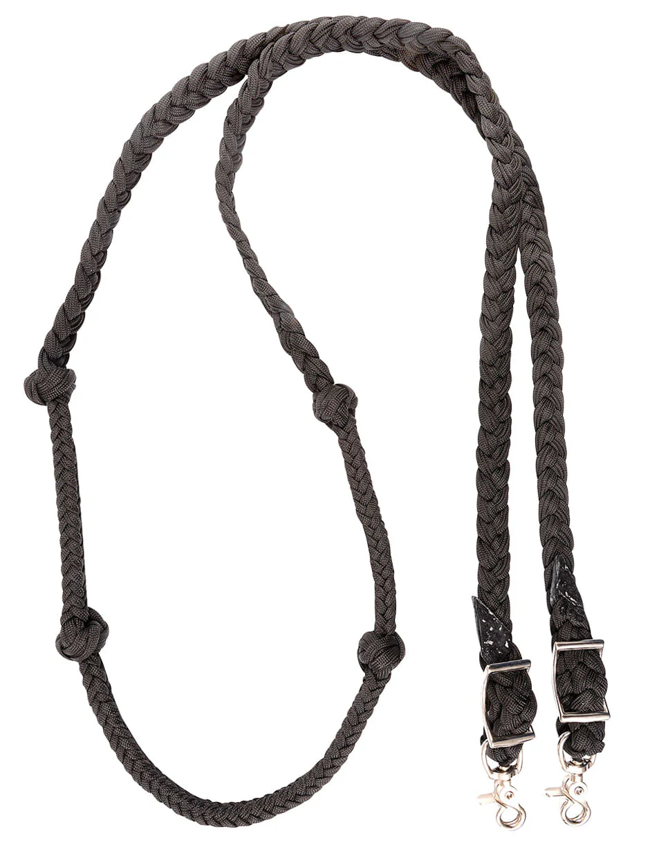 Martin Saddlery Braided Nylon Barrel Rein with Knots 1-inch Thick Buckle Snap Ends, Black - Buy Pet Shop