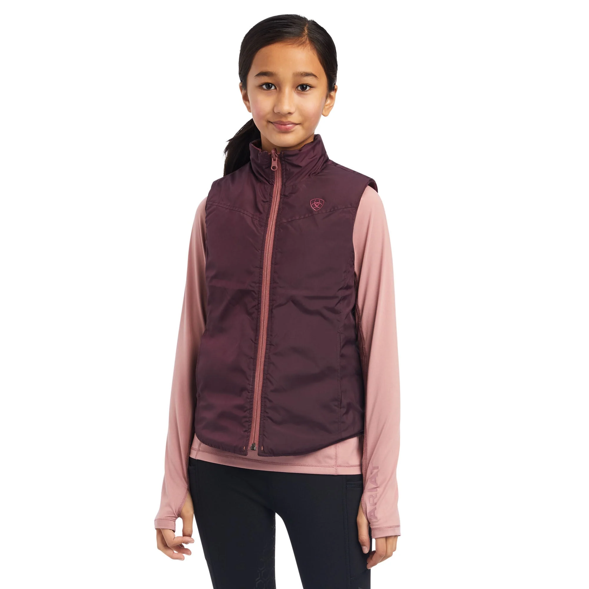 Ariat Girls Bella Reversible Vest, Wild Ponies, Mulberry - Buy Pet Shop