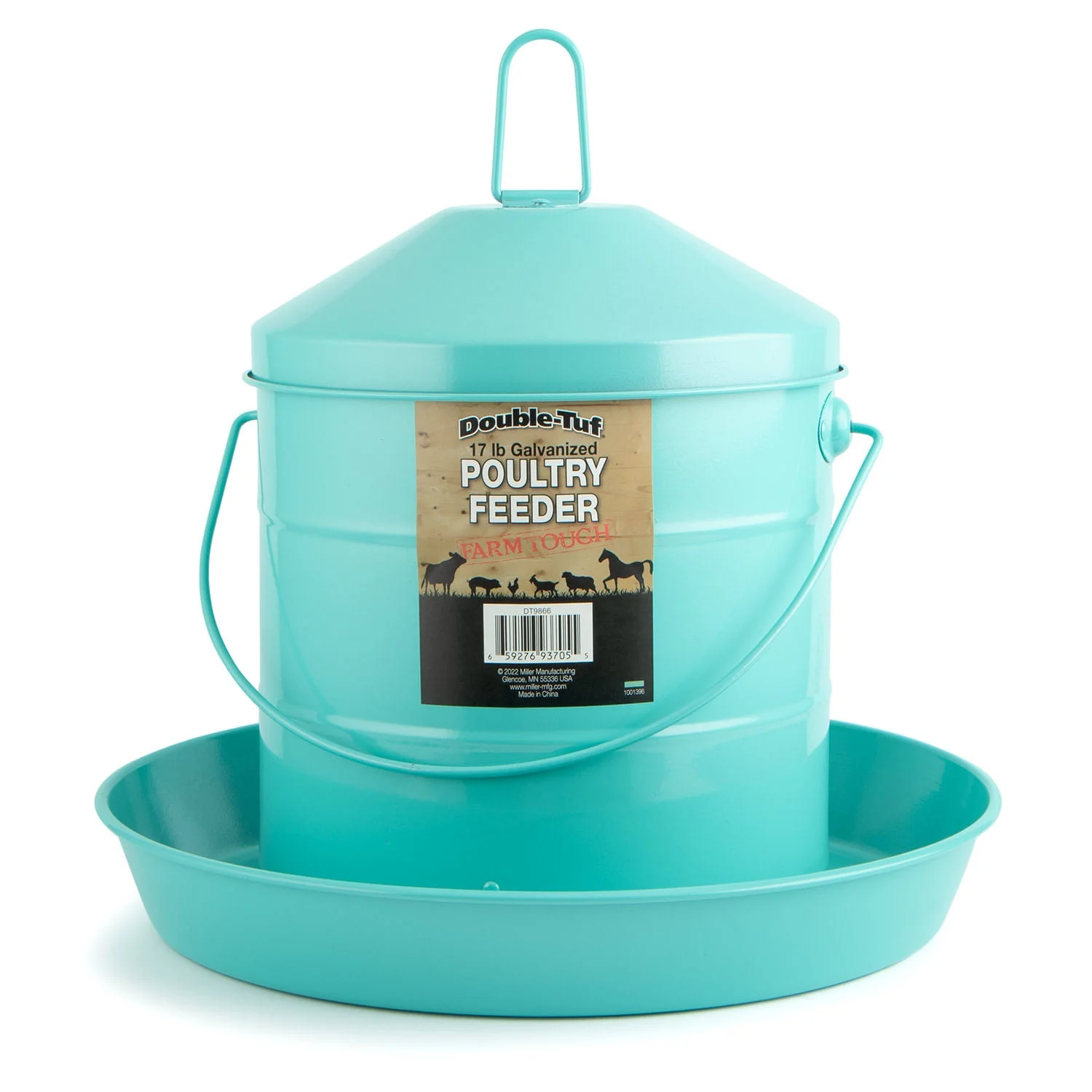 Double-Tuf 17 lb Painted Poultry Feeder, Seafoam Green - Buy Pet Shop