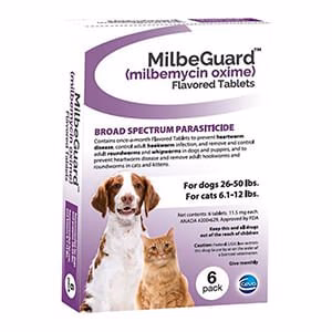 Rx MilbeGuard (milbemycin oxime) Broad Spectrum Parasiticide for Dogs & Cats - Buy Pet Shop