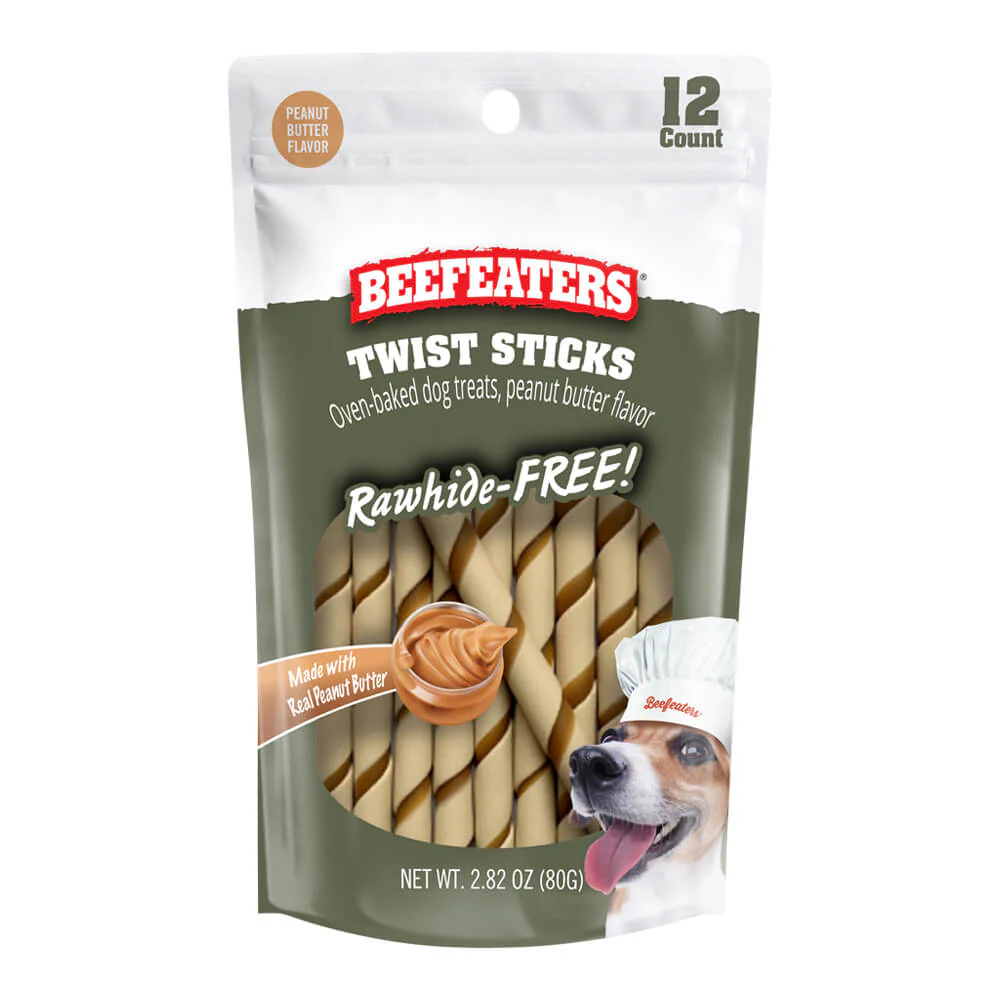 Beefeaters Twist Sticks, Rawhide Free, 12 ct, Case of 12 - Buy Pet Shop
