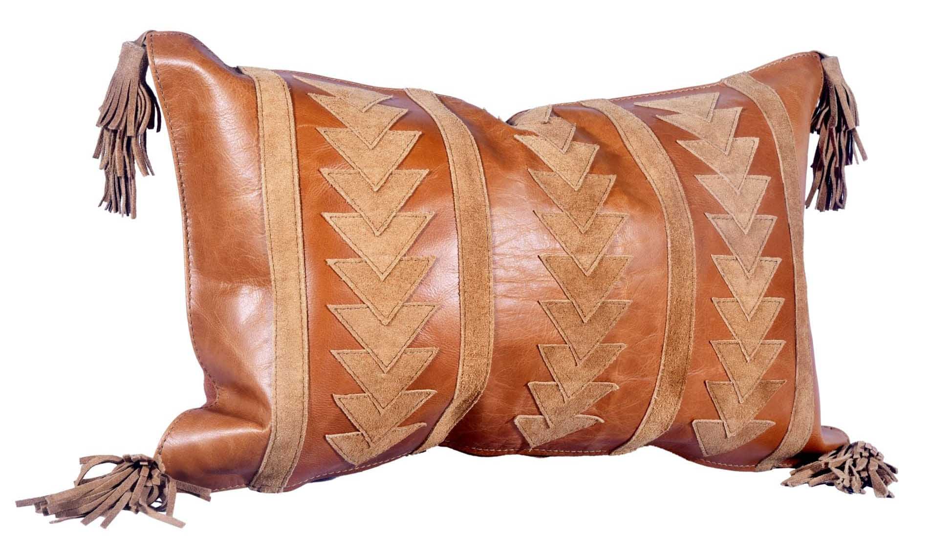 Arrow Genuine Leather Tasseled Throw Pillow - Buy Pet Shop