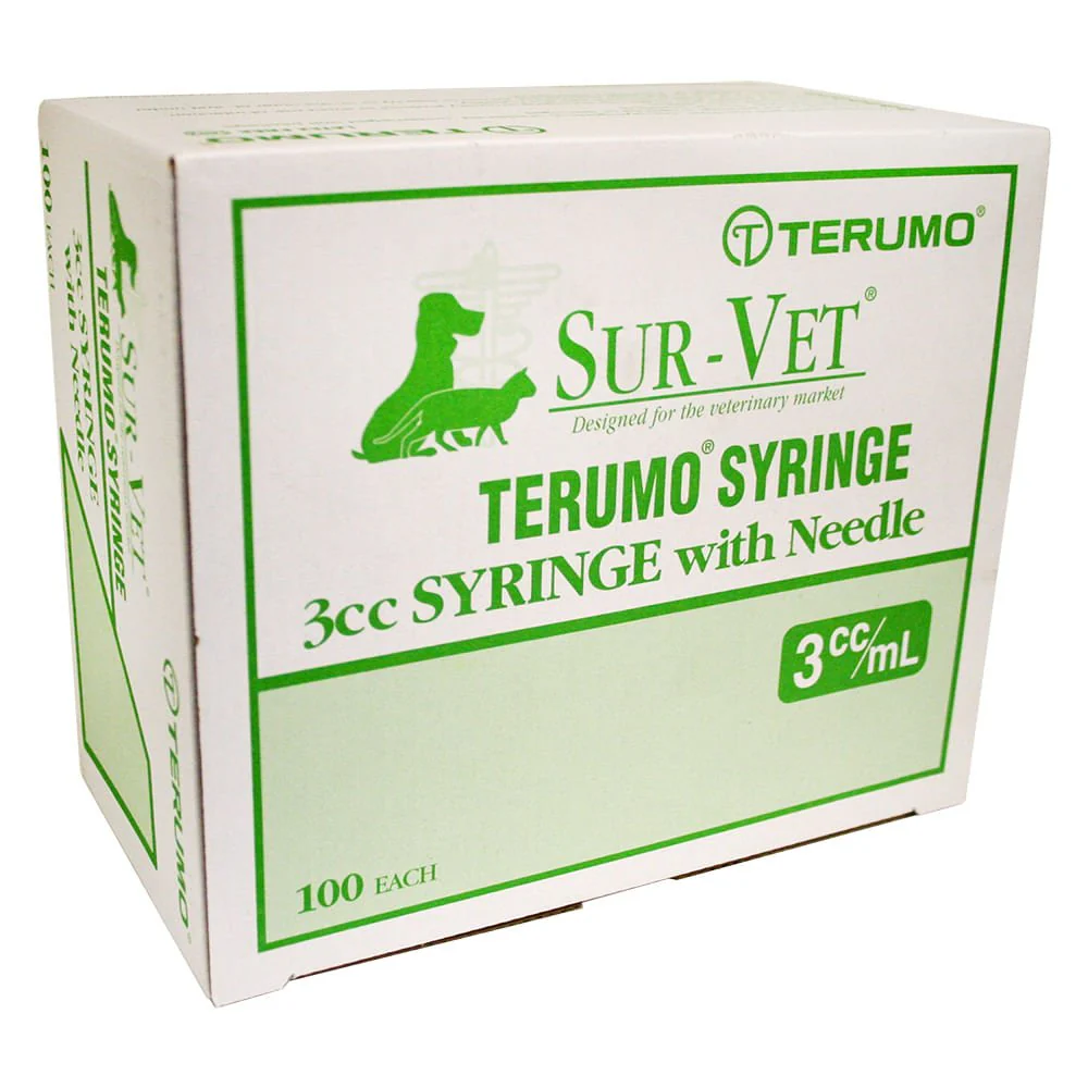 Terumo SUR-VET Luer Lock Syringe with Needle, 3 cc LL, 100 ct - Buy Pet Shop