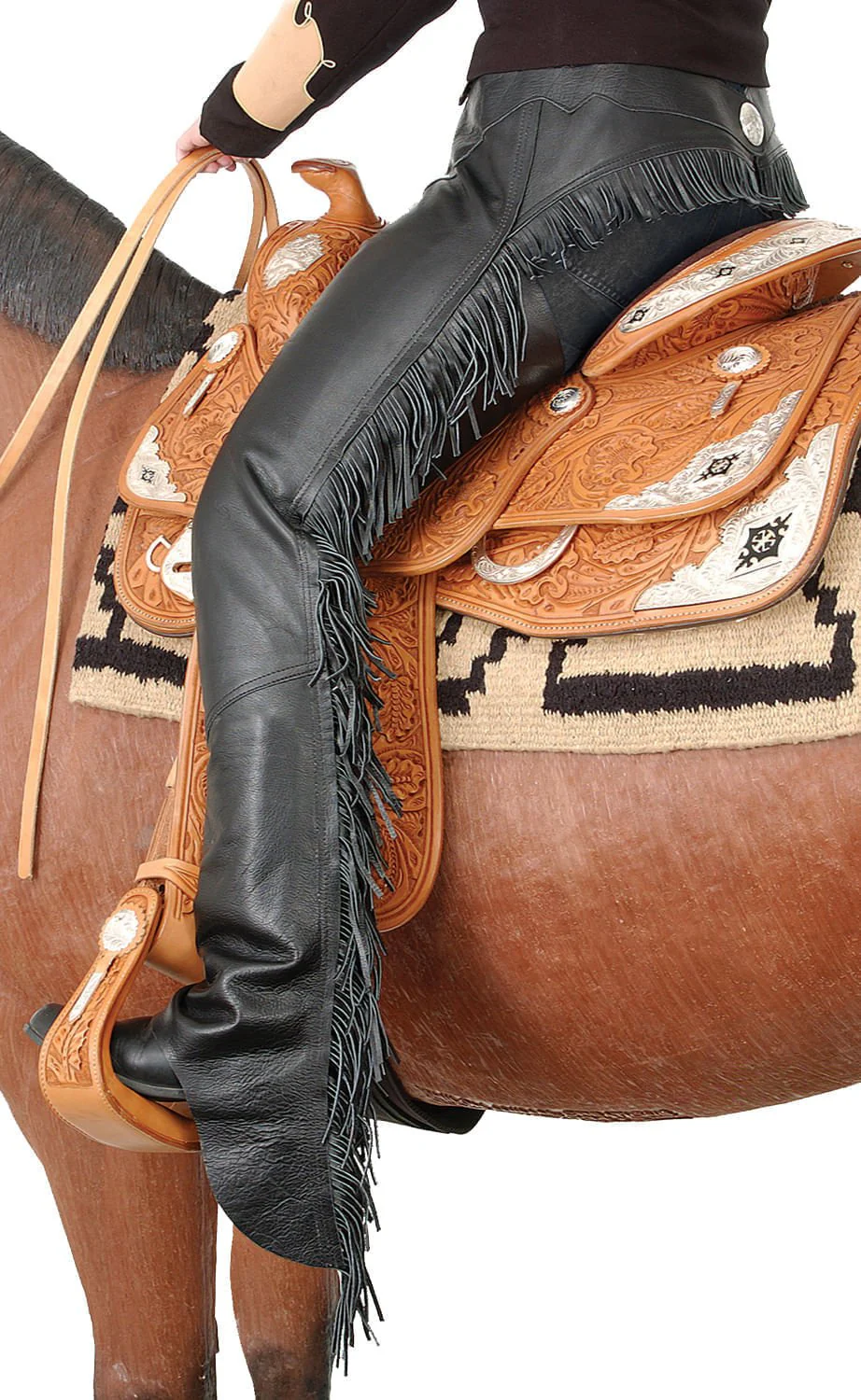 Smooth Leather Chaps with Fringe - Buy Pet Shop