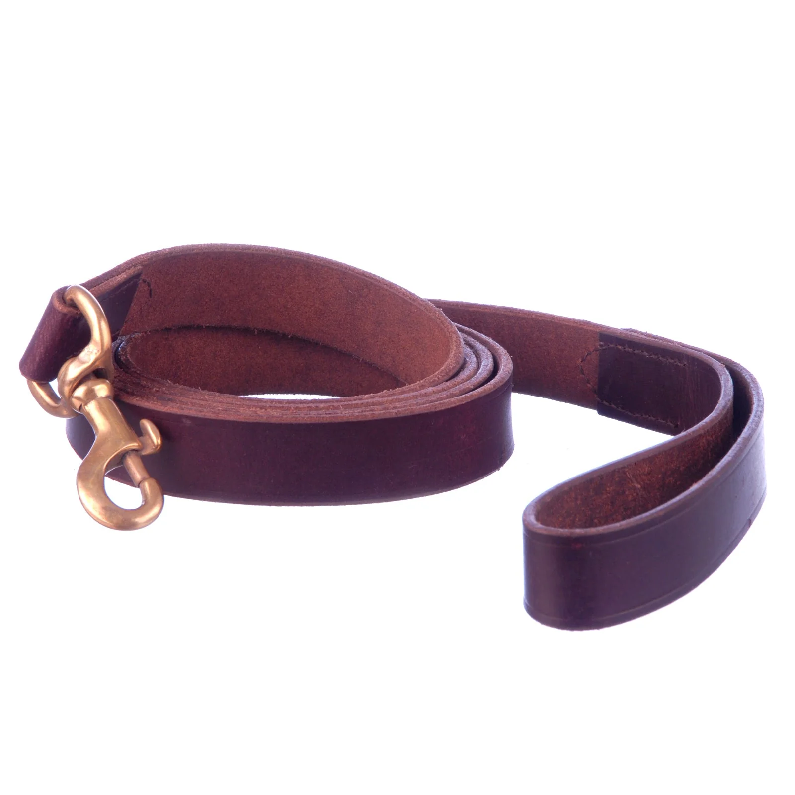 Flat Leather Dog Leash with Hand Strap Handle, 6'L - Buy Pet Shop