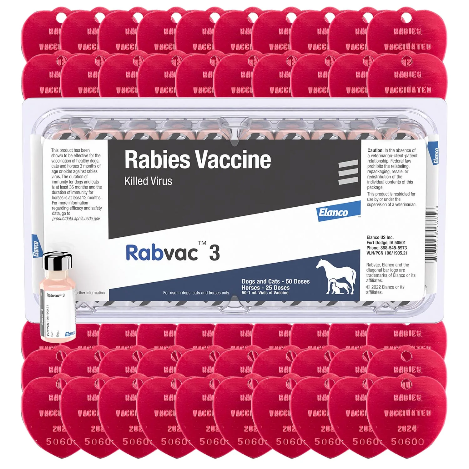 RabVac 3 Rabies Vaccine Kit with Tags - Buy Pet Shop