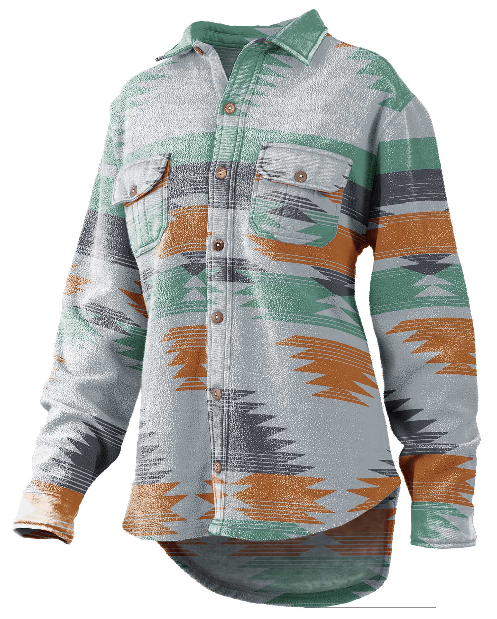 Turnrows Women's Aztec Reversed Fleece Shacket - Buy Pet Shop