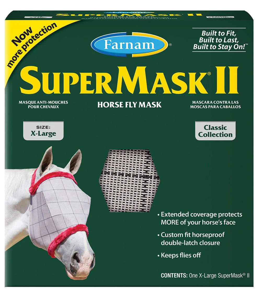 Farnam SuperMask II Classic Horse Fly Mask without Ears, XL Horse - Buy Pet Shop