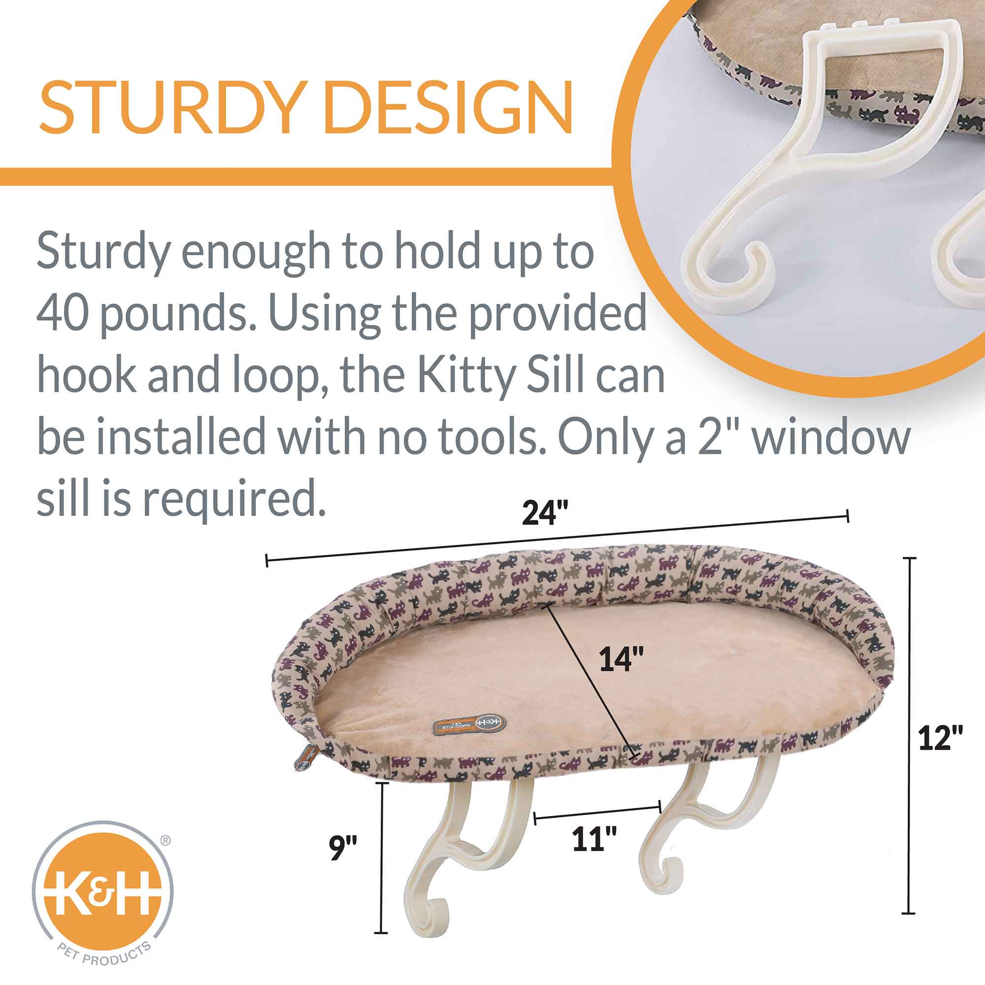 K&H Pet Products Deluxe Kitty Sill with Removable Bolster - Buy Pet Shop
