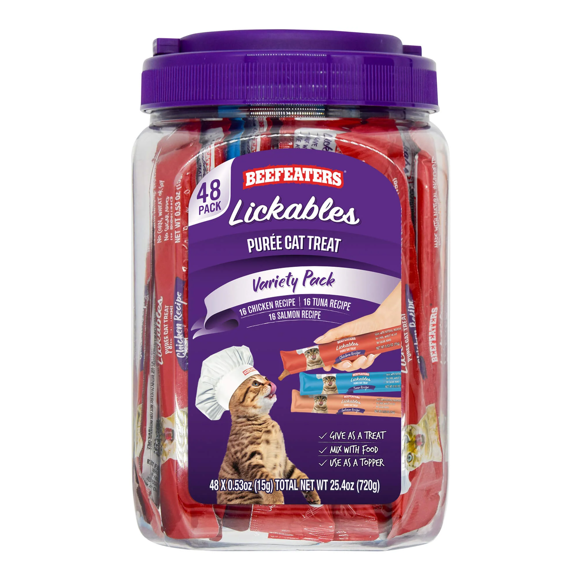 Lickables Puree Cat Treat Variety Pack, 48 ct Tub - Buy Pet Shop
