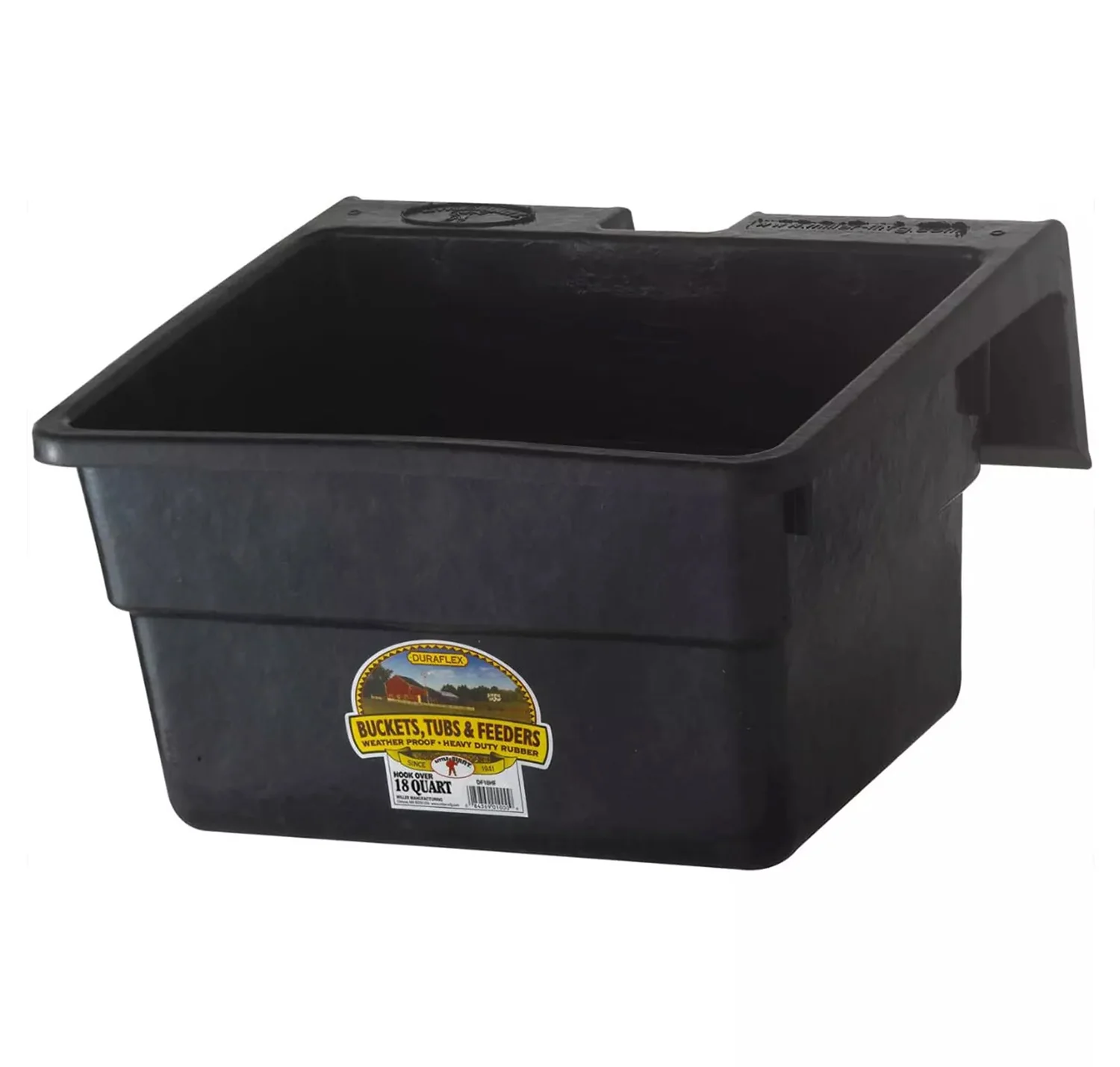 Rubber Hook-Over Feeder, 18 qt, Black - Buy Pet Shop