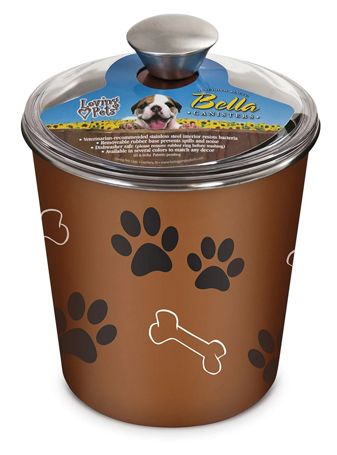 Loving Pets Bella Dog and Cat Treat Canister, Copper - Buy Pet Shop