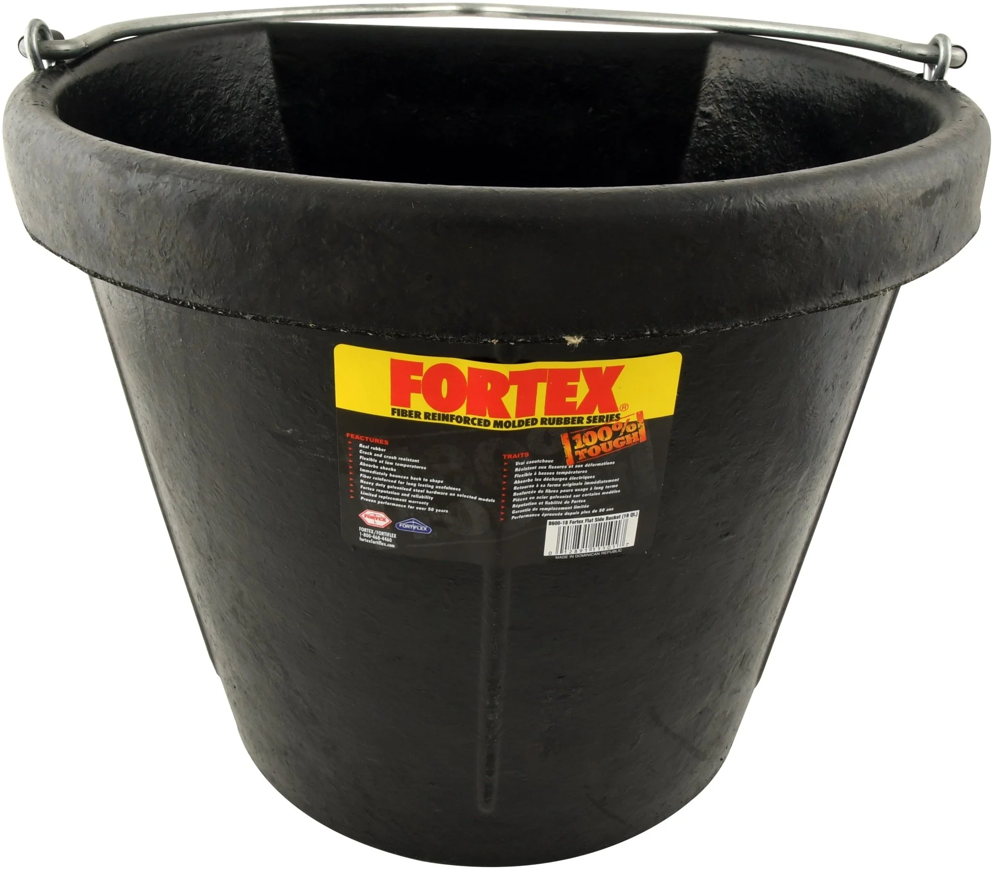 Flatback Rubber Bucket, 18 Quart - Buy Pet Shop