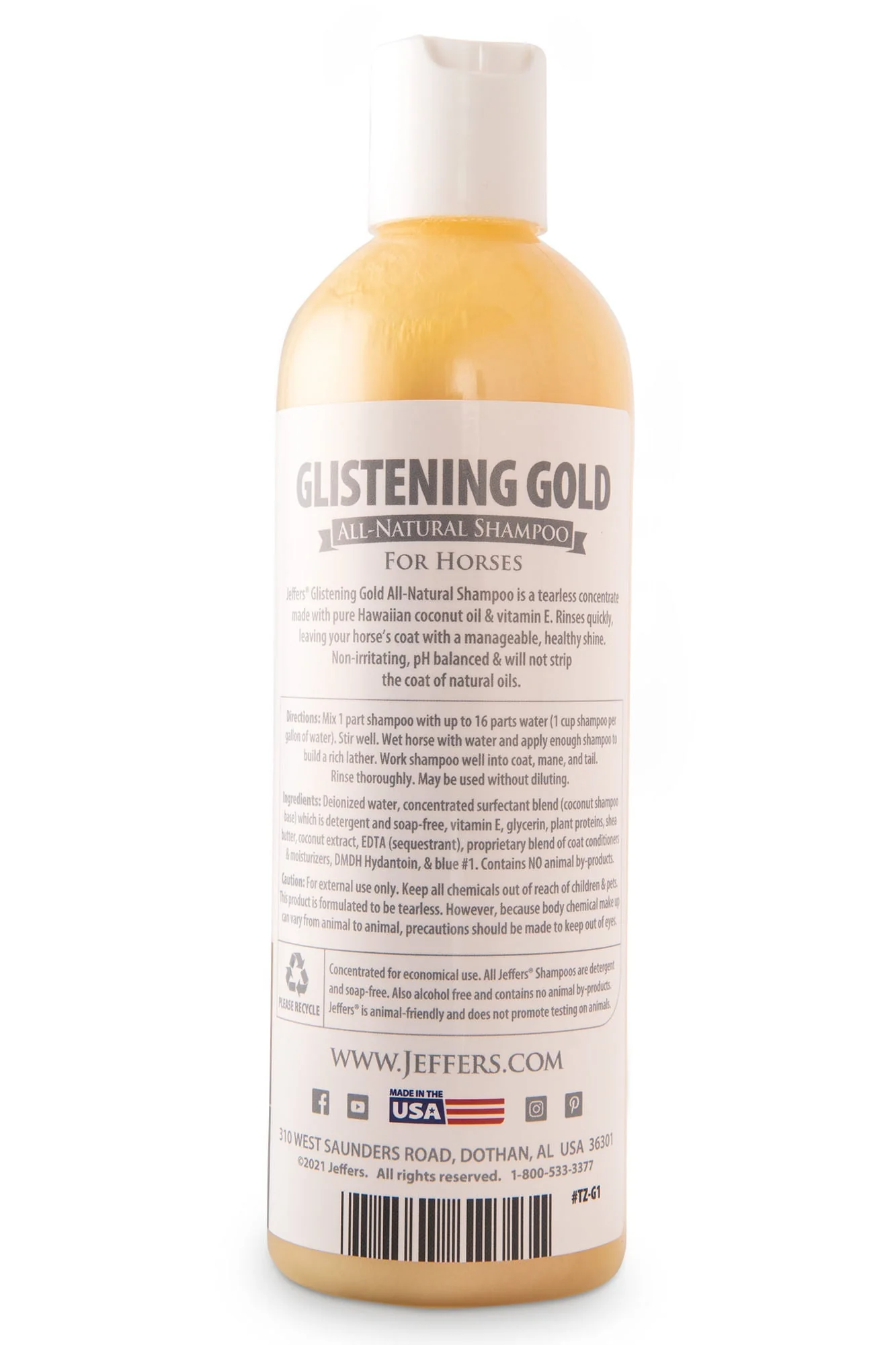 Equine Glistening Gold All-Natural Tearless Horse Shampoo with Pure Hawaiian Coconut Oil - Buy Pet Shop