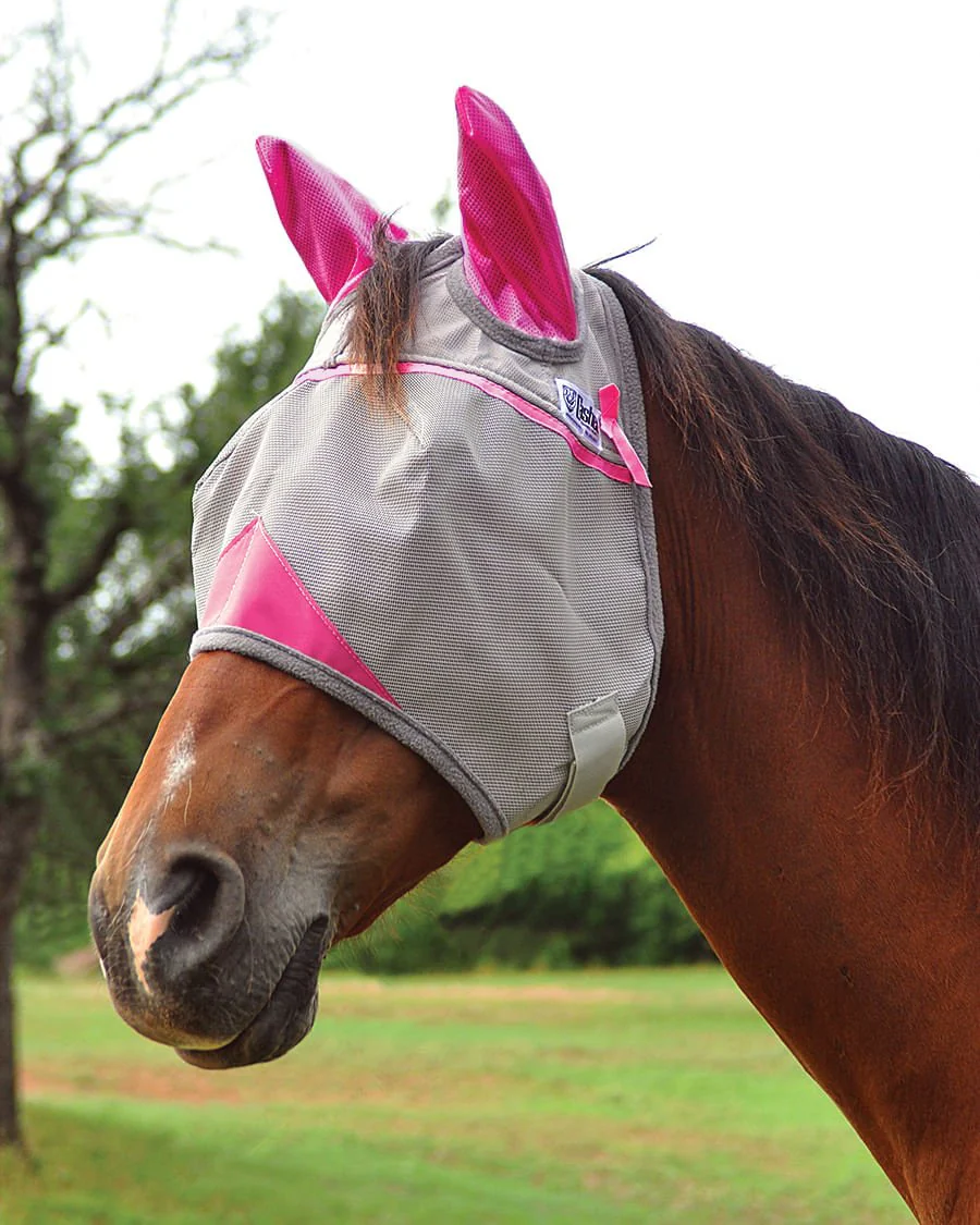 Cashel Crusader Breast Cancer Research (Pink) Fly Mask with Ears - Buy Pet Shop