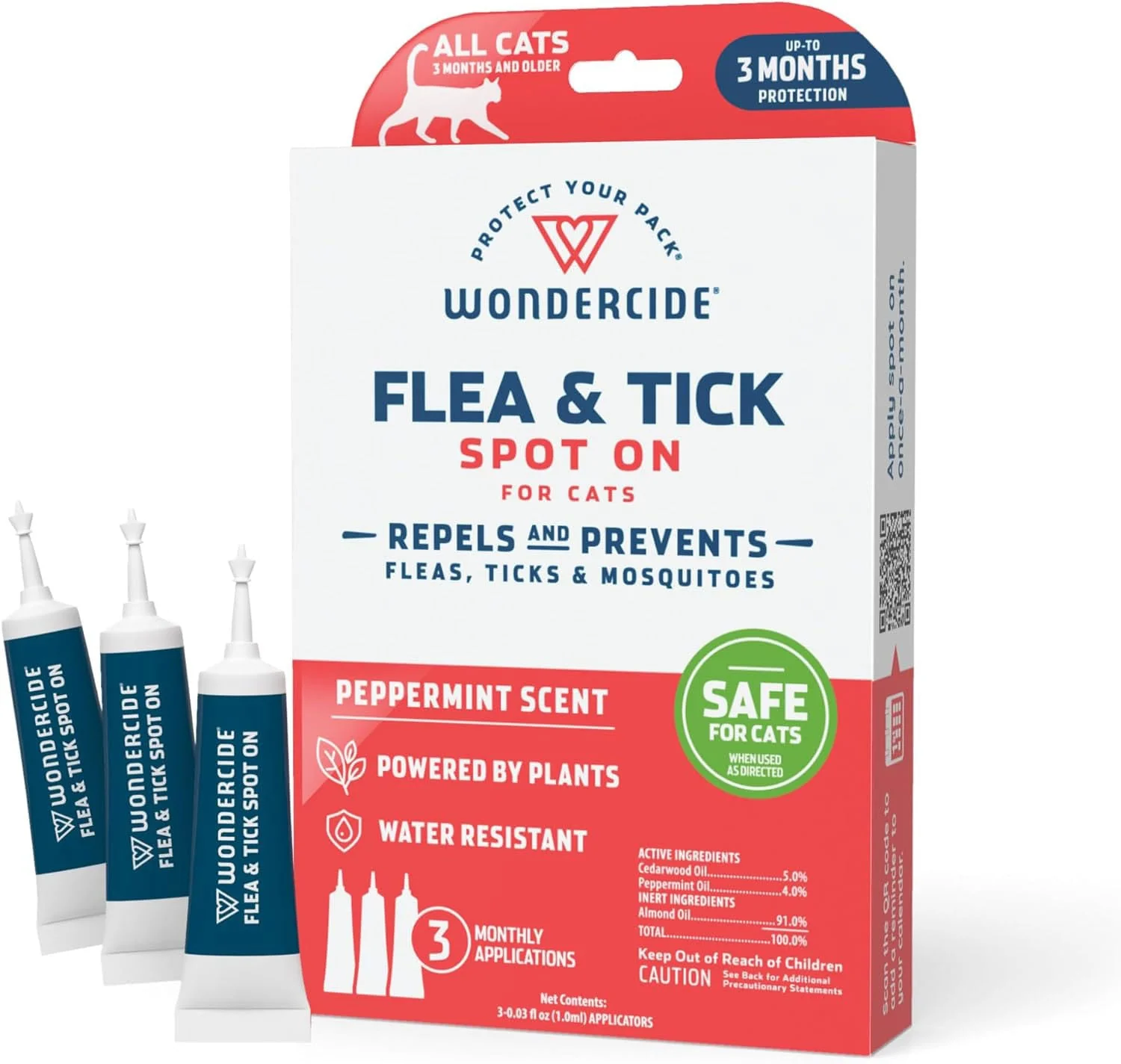 Wondercide Flea & Tick Spot On for Cats, Peppermint - Buy Pet Shop