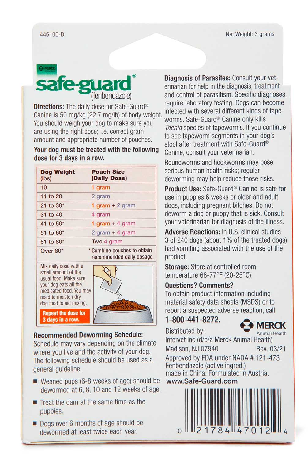 Safe-Guard Canine Fenbendazole Dewormer for Tapeworms, Roundworms, Hookworms, & Whipworms - Buy Pet Shop