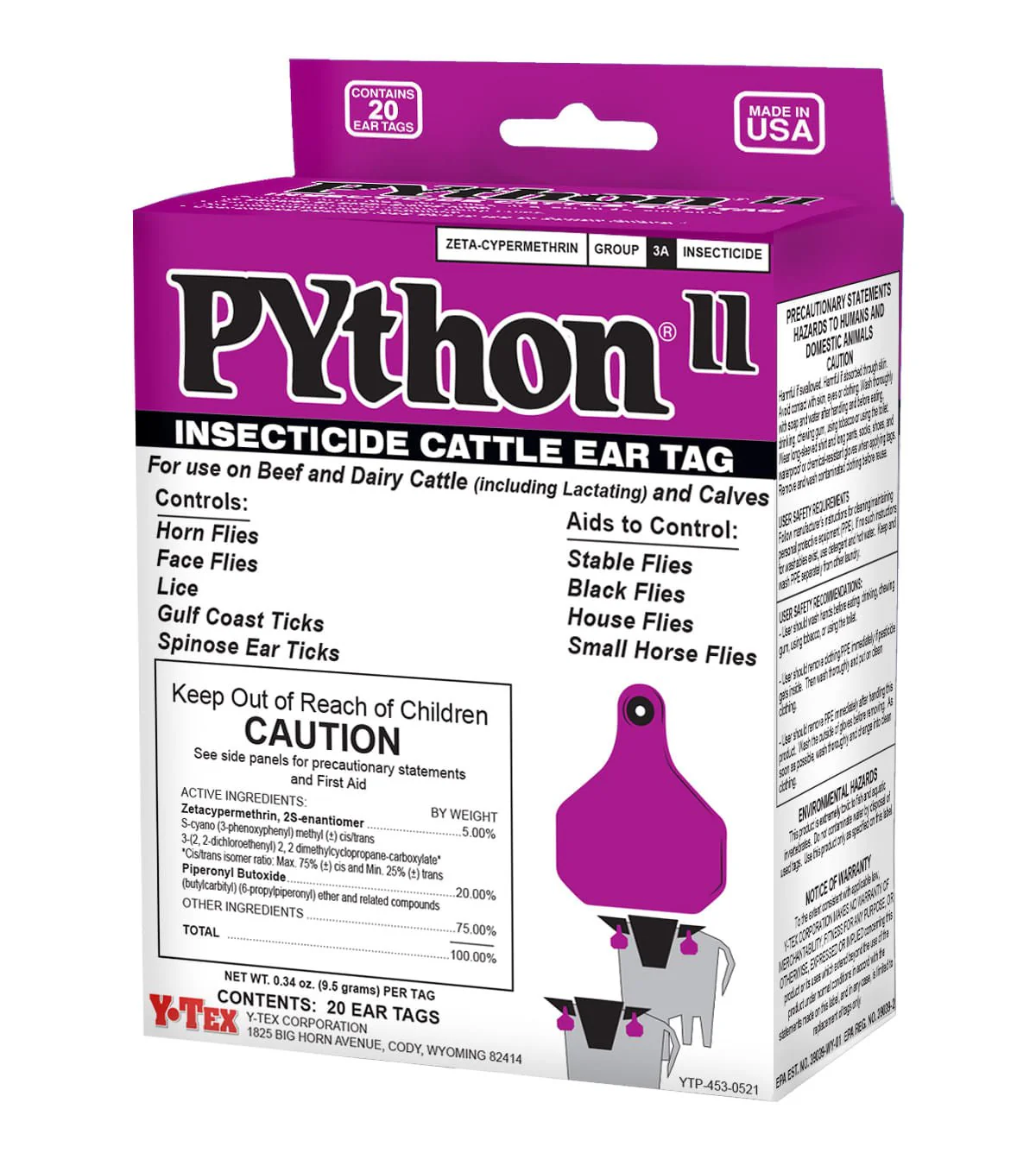 Python II Insecticide Cattle Ear Tags - Buy Pet Shop