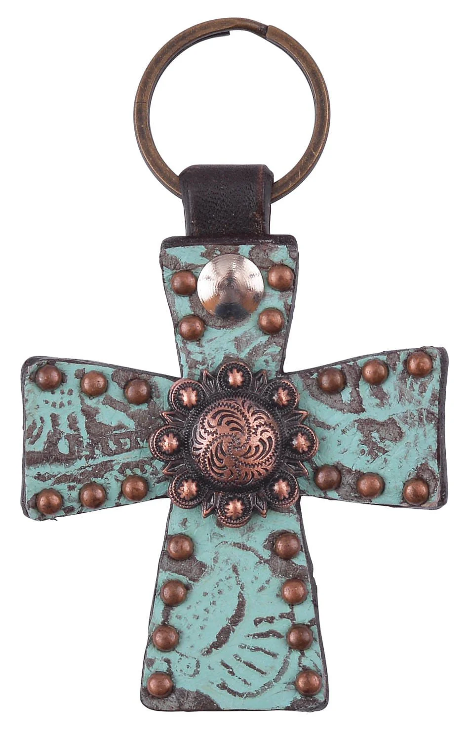 Circle Y Cross Key Chain, Turquoise - Buy Pet Shop