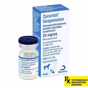 Rx Zycortal (desoxycorticosterone pivalate injectable suspension) Suspension for Dogs, 25 mg/mL, 4 mL vial - Buy Pet Shop