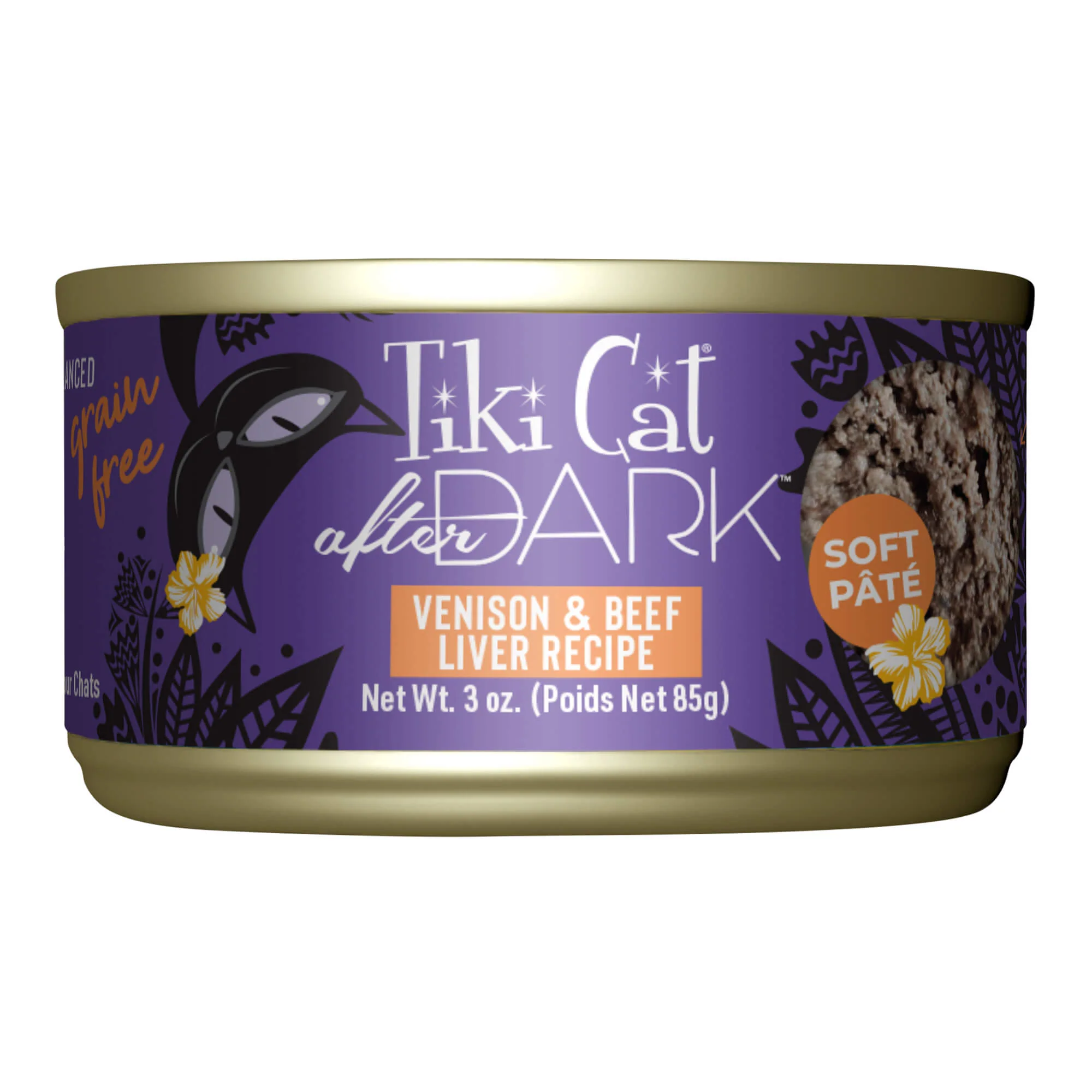 Tiki Cat After Dark Pate Wet Cat Food, Wild Venison & Beef Liver, 3 oz Cans, 12 ct - Buy Pet Shop