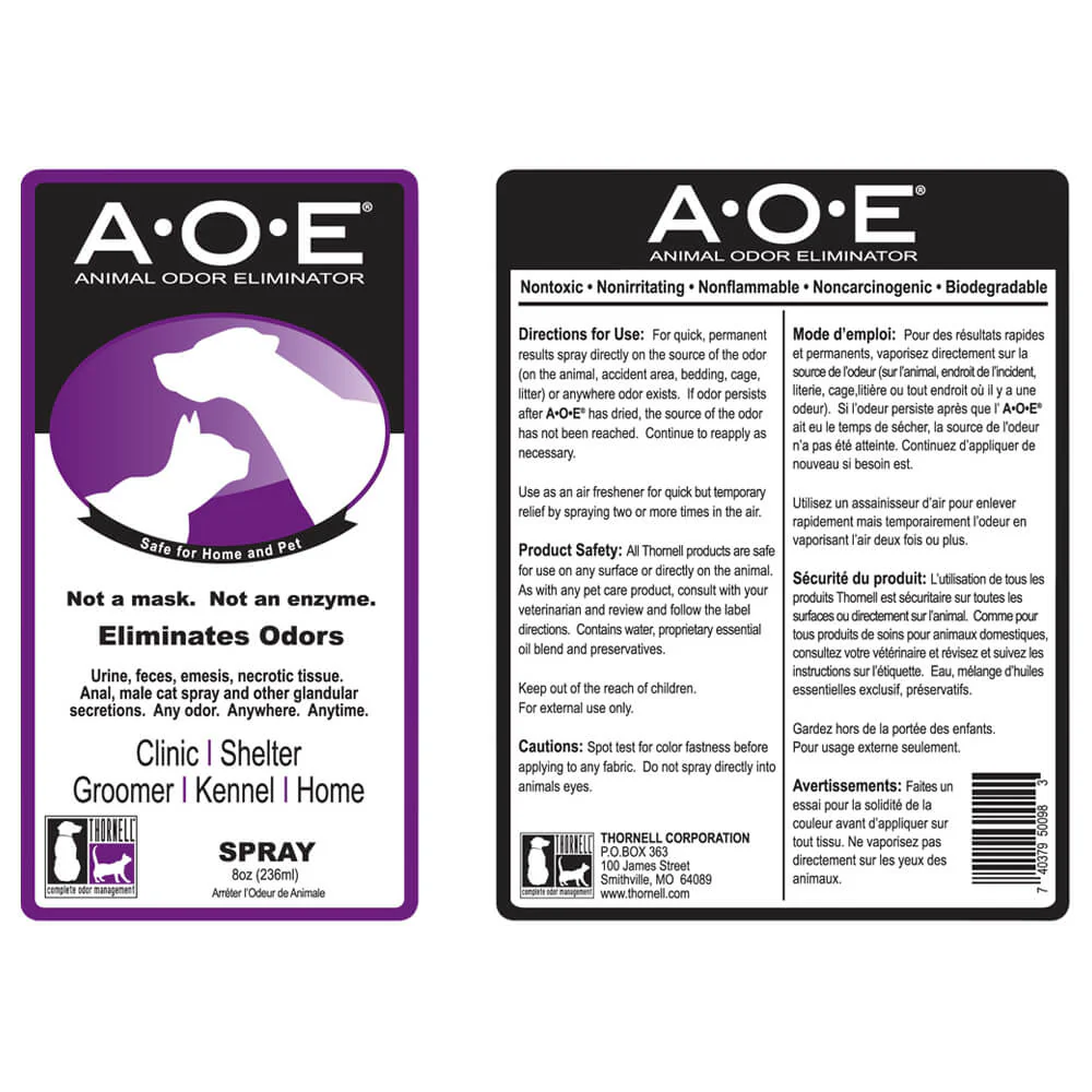A.O.E. Animal Odor Eliminator - Buy Pet Shop