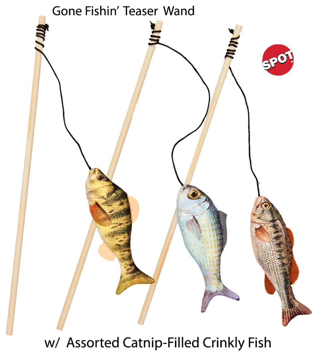 Gone Fishin' Cat Teaser Wand Cat Toy, Assorted - Buy Pet Shop