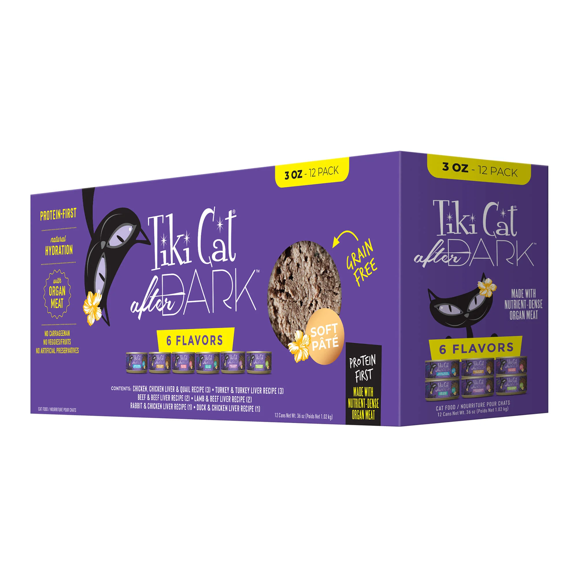 Tiki Cat After Dark Pate Wet Cat Food, Variety Pack, 3 oz Cans, 12 ct - Buy Pet Shop