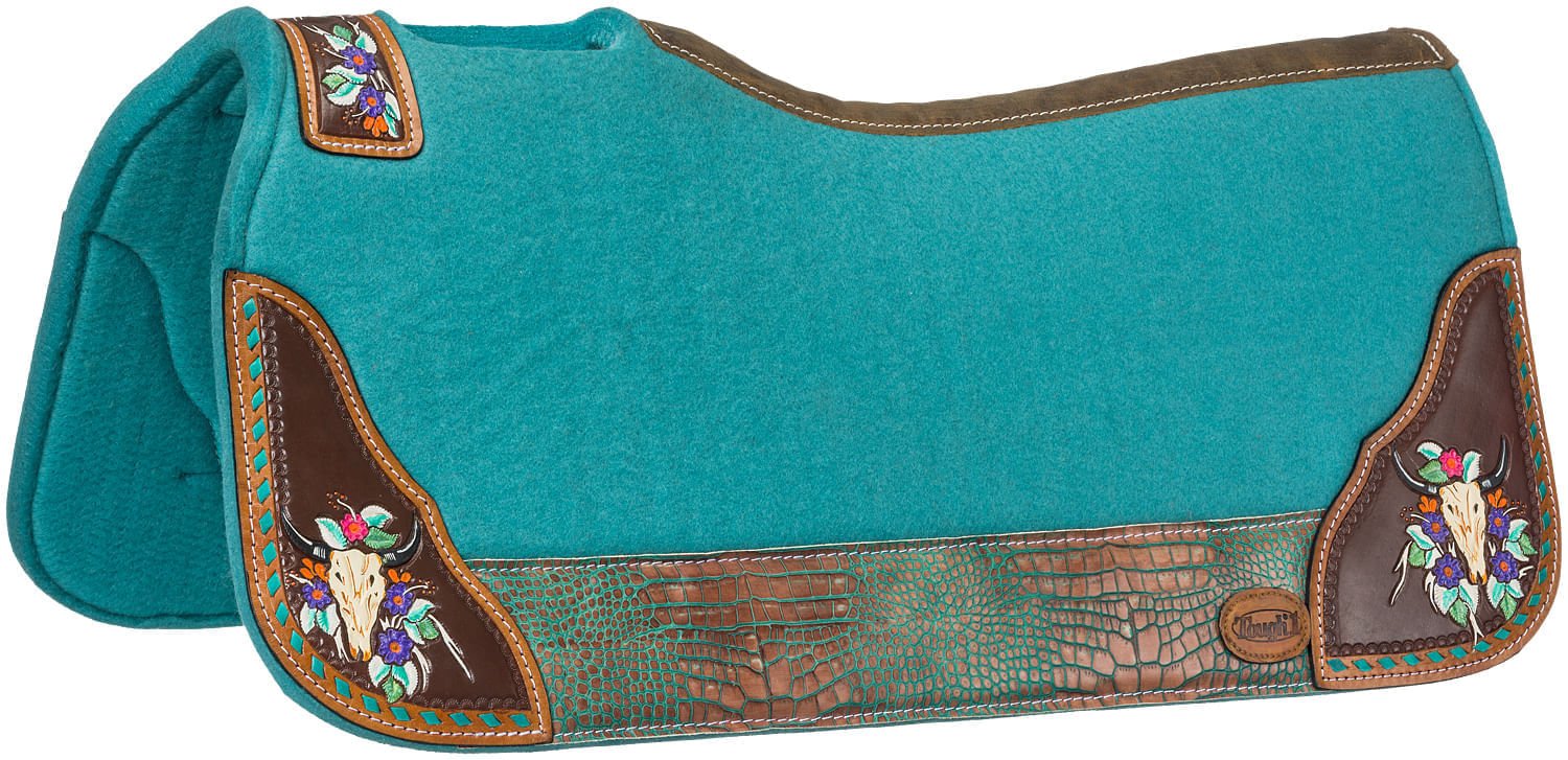 Tough1 Hand Painted Steer Skull Saddle Pad - Buy Pet Shop